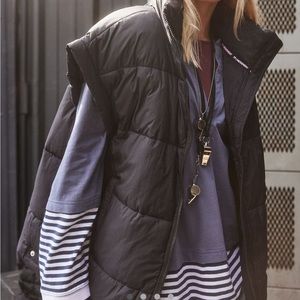 FP Movement In A Bubble Puffer Vest, Black, Size Medium